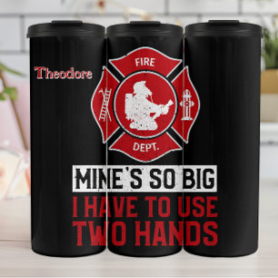Lustiges Feuerwehrschlauch-Motto Thermosbecher