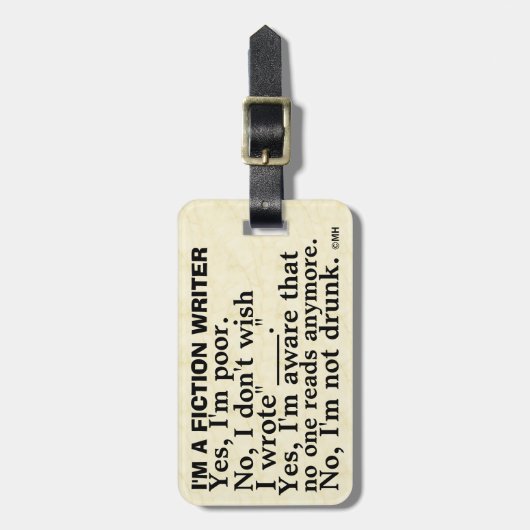 Lustiges Fiktions-Verfasser-Auswertungsformular Gepäckanhänger (Vorderseite vertikal)