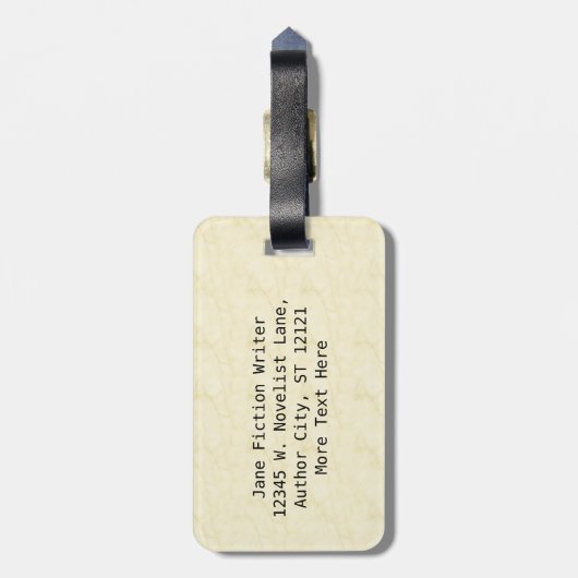 Lustiges Fiktions-Verfasser-Auswertungsformular Gepäckanhänger (Rückseite vertikal)