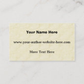 Lustiges Fiktions-Verfasser-Auswertungsformular Visitenkarte (Rückseite)