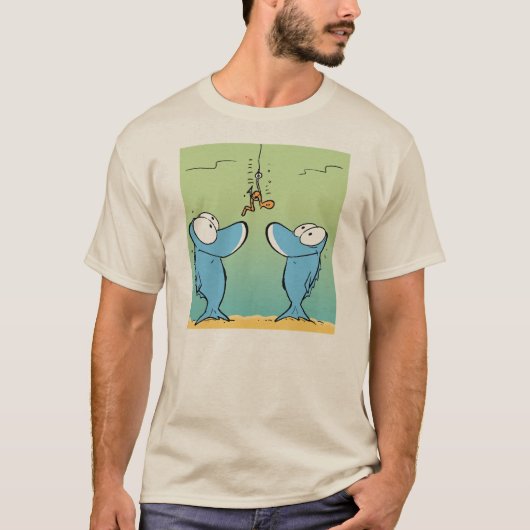 Lustiges Fischen-Cartoon-Shirt T-Shirt (Vorderseite)