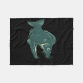 Lustiges Fischen Große Lustige Fische Mit Angler A Fleecedecke (Vorderseite (Horizontal))