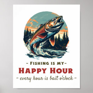 Lustiges Fischen Ist Meine Glückliche Stunde Für A Poster