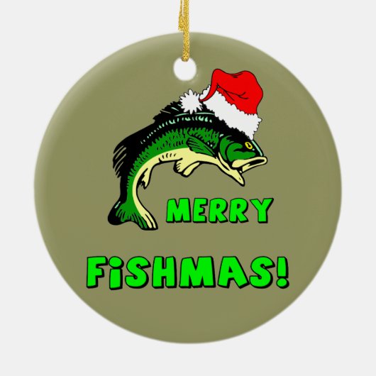 Lustiges Fischen Keramik Ornament (Hinten)