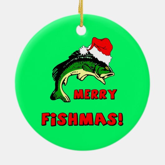 Lustiges Fischen Keramik Ornament (Hinten)