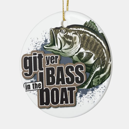 Lustiges Fischen Keramik Ornament (Links)