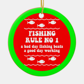 Lustiges Fischen Keramik Ornament