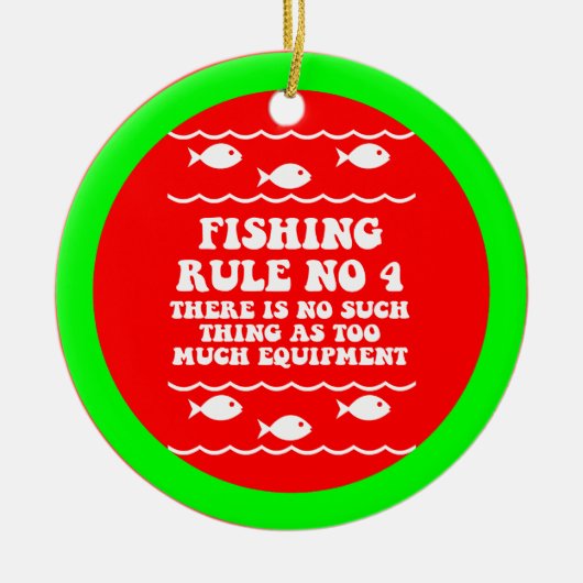 Lustiges Fischen Keramik Ornament (Vorne)