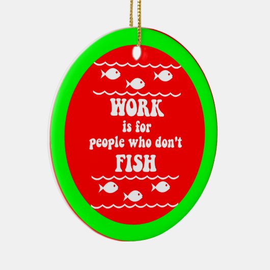 Lustiges Fischen Keramikornament (Rechts)