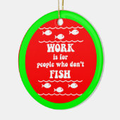 Lustiges Fischen Keramikornament (Links)