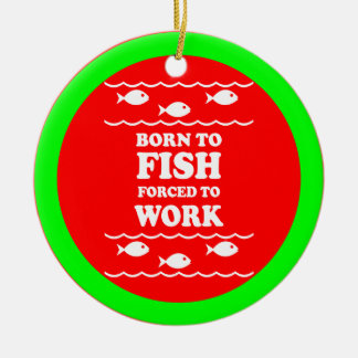 Lustiges Fischen Keramikornament