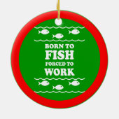 Lustiges Fischen Keramikornament (Hinten)