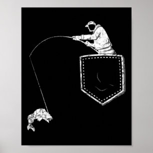 Lustiges Fischer-Fischerei-Pocket-T-Shirt für den  Poster