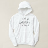 lustiges Fischermädchen fängt das Fisch-Zitat-Gesc Hoodie (Design vorne)