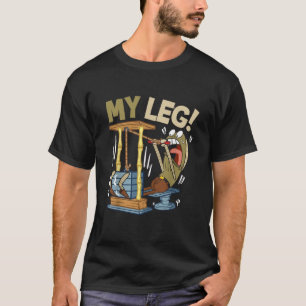 Lustiges Fitnessstudio-Cartoon Mein Bein T-Shirt