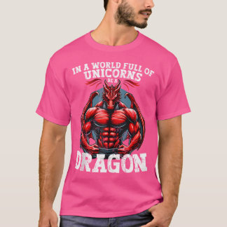 Lustiges Fitnessstudio-Drache Workout-Shirt Gewich T-Shirt