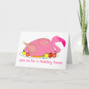 Lustiges Flamingo Erntedankfest Dinner Einladung