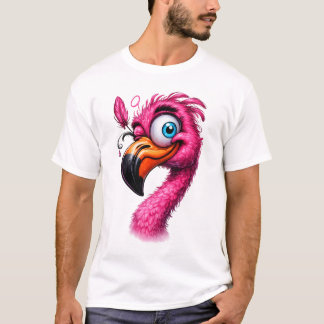 Lustiges Flamingo T-Shirt – Helle Cartoon-Optik