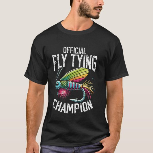 Lustiges Fliegenbinden Forellen-Angeln Fly Casting T-Shirt (Vorderseite)