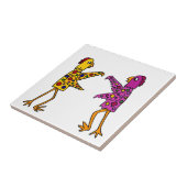 Lustiges flippiges Huhn-Tanzen Fliese (Seite)