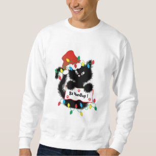 Lustiges flockiges schwarze sweatshirt