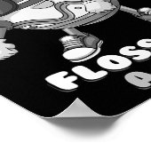 Lustiges Floss Like A Boss Cute Flossing Oster-Ei Poster (Ecke)