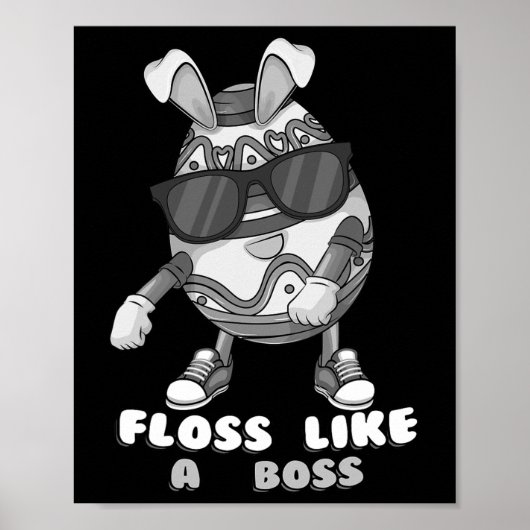 Lustiges Floss Like A Boss Cute Flossing Oster-Ei Poster (Vorne)