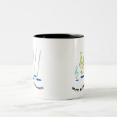 Lustiges Flötenspieler-Geschenk Zweifarbige Tasse (Mittel)