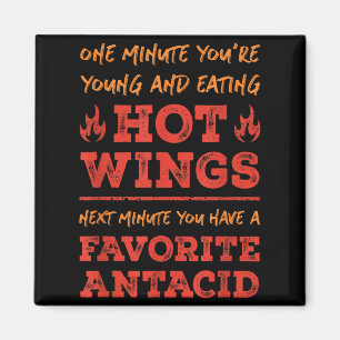 Lustiges Foodie-Zitat Hot Wings Bbq Buffalo Chicke Magnet