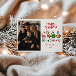 Lustiges Foto Frohe Gänseweihnachten Feiertagskarte