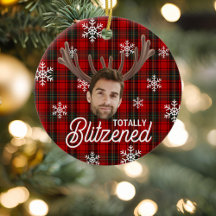 Lustiges Foto Gesicht Blitzened Weihnachten Maßges