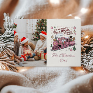 Lustiges Foto von Santa Train Wreck Weihnachten