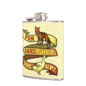 Lustiges Fox-Enten-Tier-Wortspiel Flachmann (Links)