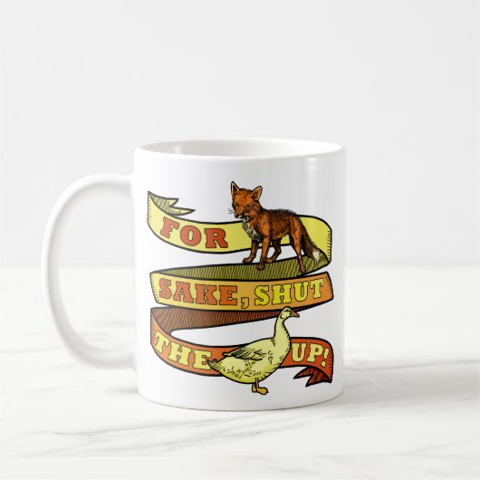 Lustiges Fox-Enten-Tier-Wortspiel Kaffeetasse (Links)