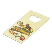 Lustiges Fox-Enten-Tier-Wortspiel Kreditkartenflaschenöffner (Rückseite Schrägansicht)