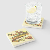 Lustiges Fox-Enten-Tier-Wortspiel Steinuntersetzer (Seitenansicht)