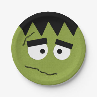 Lustiges Frankenstein stellen für Halloween Pappteller