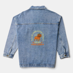 Lustiges Französische Bulldogge Halloween-Mensch K Jeansjacke