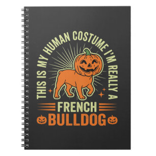 Lustiges Französische Bulldogge Halloween-Mensch K Notizblock