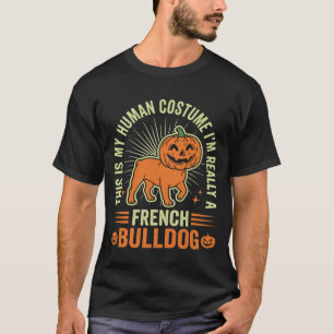 Lustiges Französische Bulldogge Halloween-Mensch K T-Shirt
