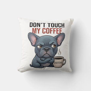 Lustiges Französische-Bulldogge-Kaffeekissen Kissen