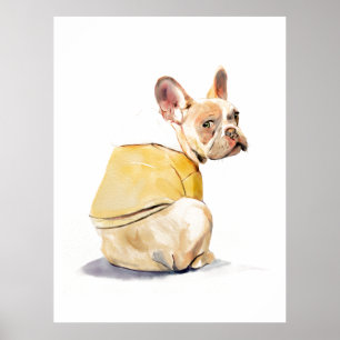 Lustiges Französische-Bulldogge-Wandkunstposter, A Poster