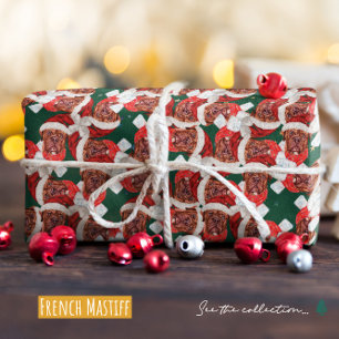 Lustiges Französische Dogge Weihnachtsmuster Geschenkpapier