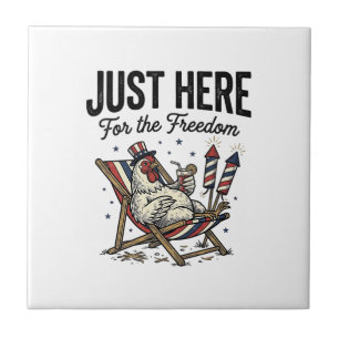 Lustiges Freiheitshahn Vintage Patriotisches Shirt Fliese