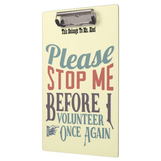 Lustiges freiwilliges Klemmbrett (Links)