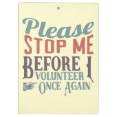 Lustiges freiwilliges Klemmbrett (Rückseite)