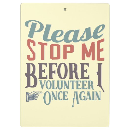 Lustiges freiwilliges Klemmbrett (Rückseite)