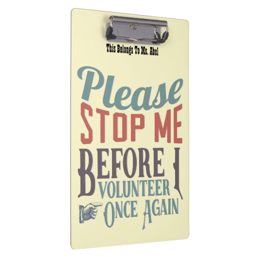 Lustiges freiwilliges Klemmbrett (Rechts)