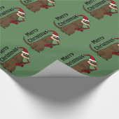 Lustiges Frettchen, das Saxophon-Weihnachtskunst Geschenkpapier (Ecke)