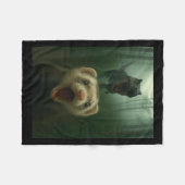 Lustiges Frettchen-Selfie mit T-Rex-Dinosaurier-Ge Fleecedecke (Vorderseite (Horizontal))